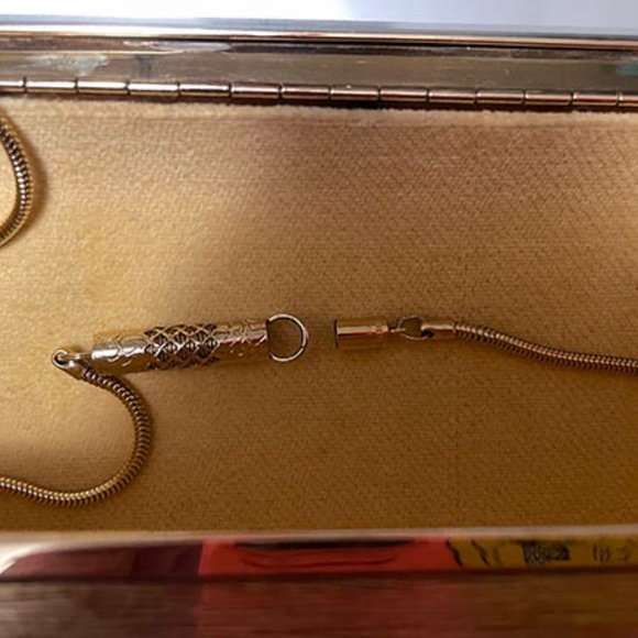 Gold and Rhinestone Hard Shell Handbag - Picture 7 of 7